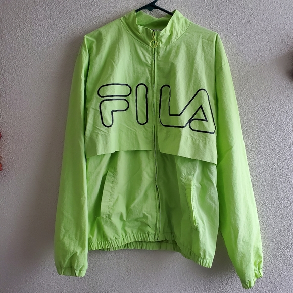 FILA Dani Bright Green Windbreaker Jacket - Picture 1 of 6